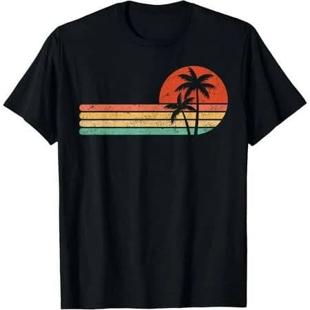 Rouleo Retro Style Tropical Vintage Palm Tree T-Shirt