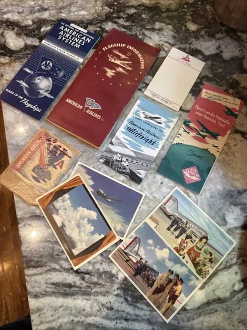 Vintage 1945 American Airlines Flagship Flight Packet Info Folder W