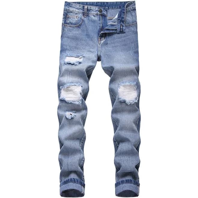 Men's Patch Ripped Jeans