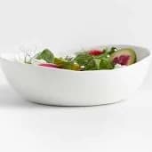 Crate & Barrel Mercer Matte White Porcelain Low Bowl