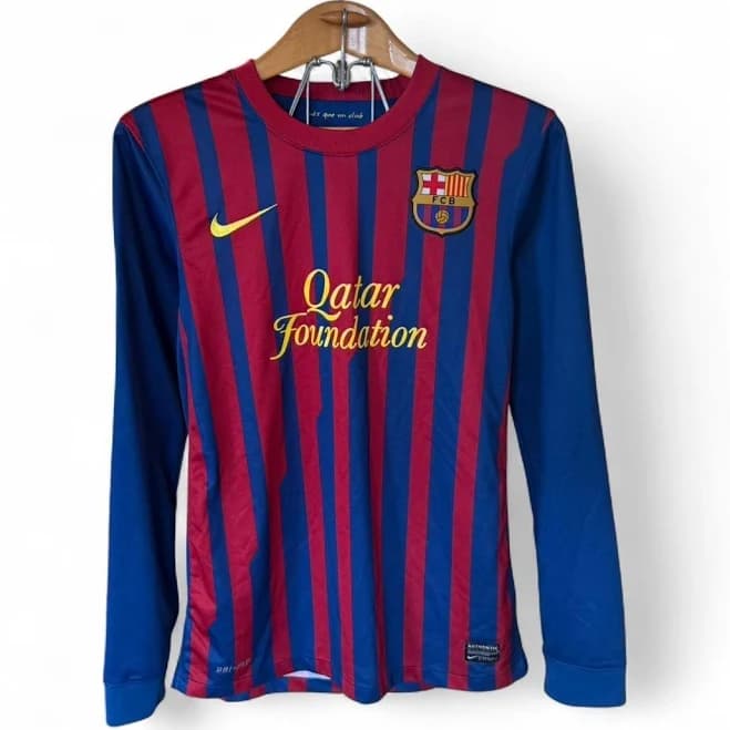 Barcelona 2011-12 Home Long Sleeve Jersey Nike Qatar Foundation Unicef