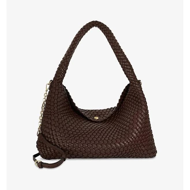 Dune Womens Deliberate Woven Faux-leather Shoulder Bag