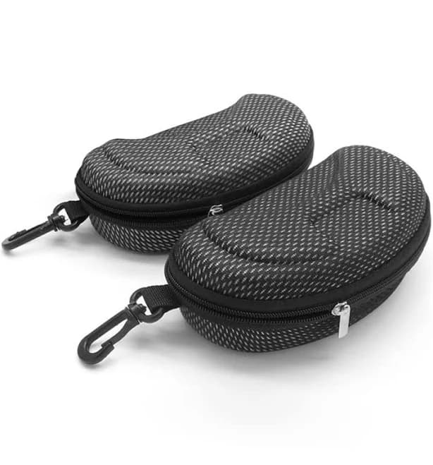 Heshebuy 2pcs Portable Travel Zipper Sunglasses Case