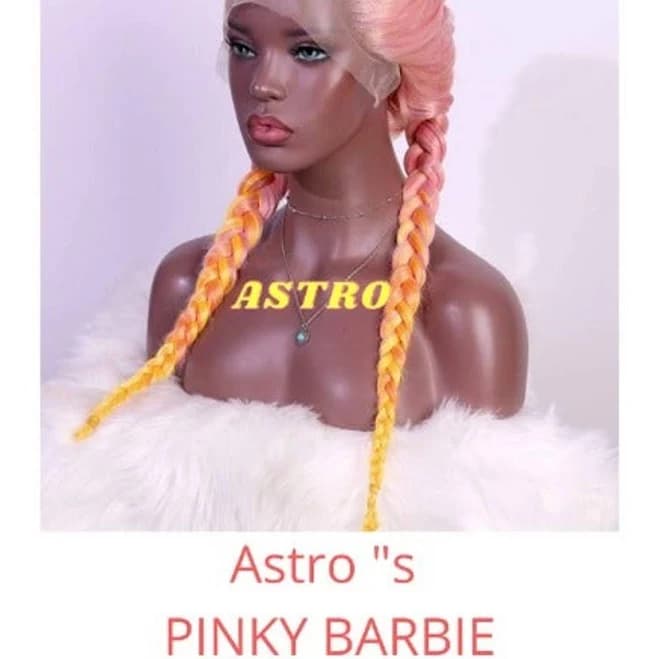 Handmade PINKY BARBIE 24' Braided Lace Front Wig - New Beauty | Color: Pink | Size: s