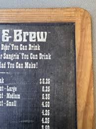 Vintage 1970's Steak & Brew Restaurant Menu - Wood Frame Paper On Slate | eBay