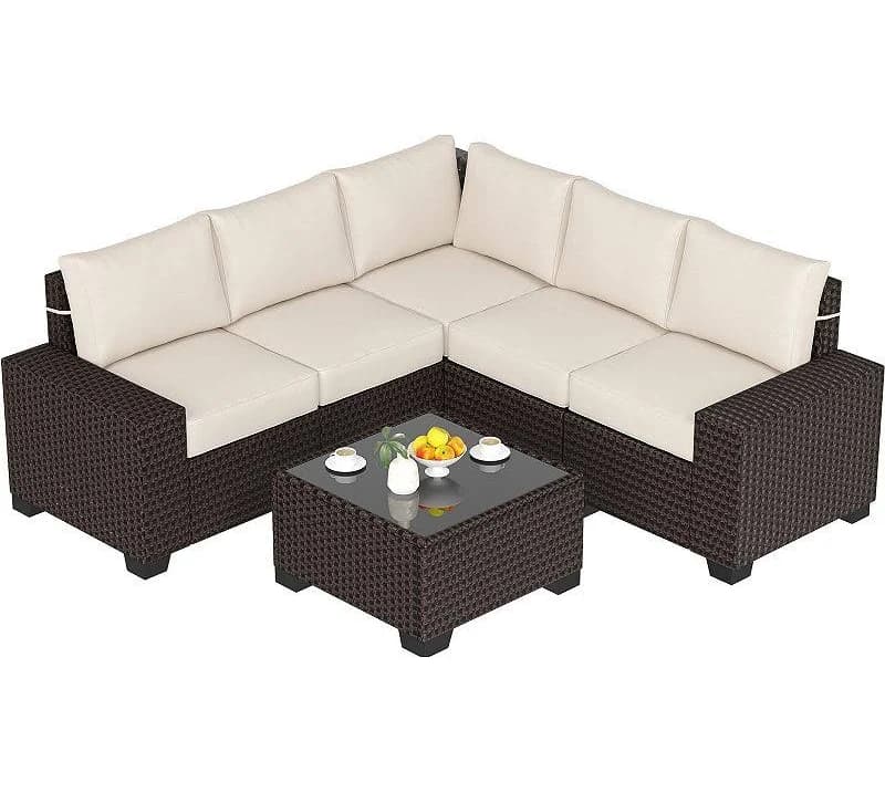 Garvee 6-Piece Outdoor Patio Sectional Sofa Set