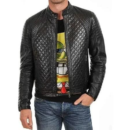 Lambskin Leather Quilted Jacket