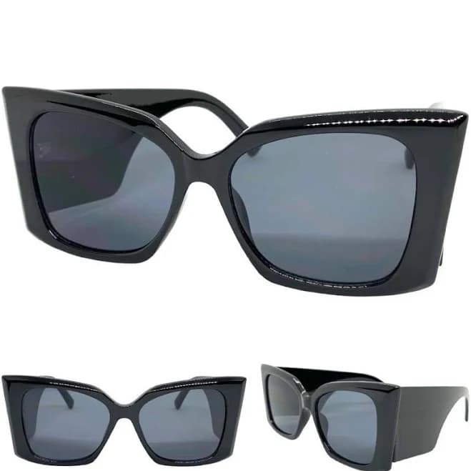 Oversized Exaggerated Retro Cat Eye Sunglasses Super Thick Black Frame