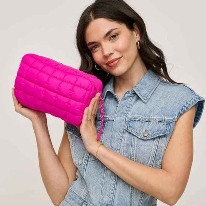 Quilted Nylon Pouch Puffer