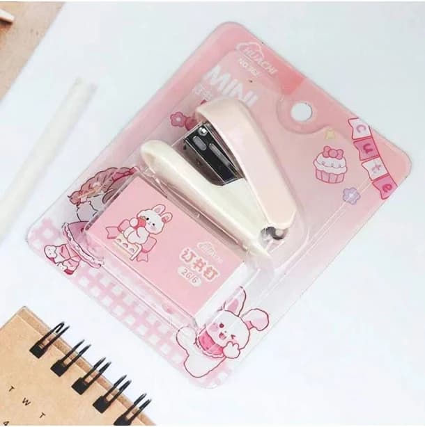 1pc Pink Mini Stapler Set,Back To School Essentials,Creative Gift For Thanksgiving, Christmas, Birthday Halloween Decoration,Back To School,School