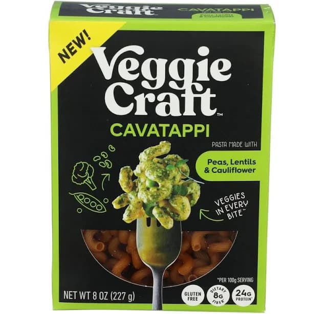 Veggiecraft Peas Lentils and Cauliflower Cavatappi Pasta, 8 Ounce -- 6 per case