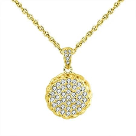 Sterling Silver Pave Pendant Chain Necklace