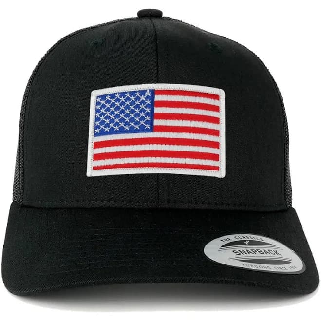 USA Flag Patch Mesh Back Trucker Baseball Cap