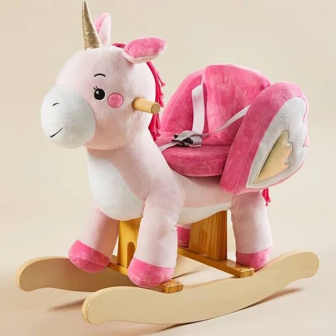 Pink Unicorn Plush Rocker