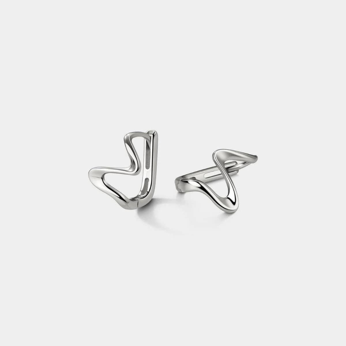 Ocean Sea Wave Huggie Hoop Earrings