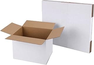 8x6x6 White Shipping Boxes Set of 6, White Corrugated Cardboard Boxes for Small Business Shipping Mailing Packing