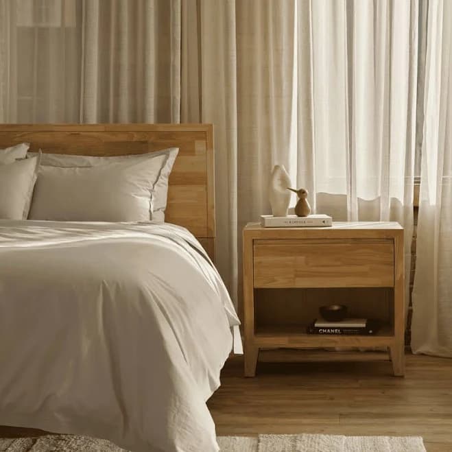 Silk & Snow Nara 1-Drawer Wooden Nightstand