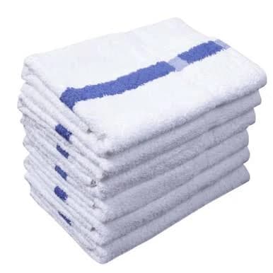 Blue Stripe Premium White Bath Towel
