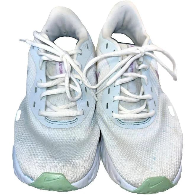 Nike Revolution 5 Women's Sneakers - White/Mint/Purple - US 10