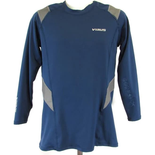 Virus Mens Blue Action Sport Performance Shirt Size Xl Long Sleeve