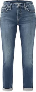 Silver Jeans Co. Women's Boyfriend Mid Rise Slim Leg Jeans - Macy's