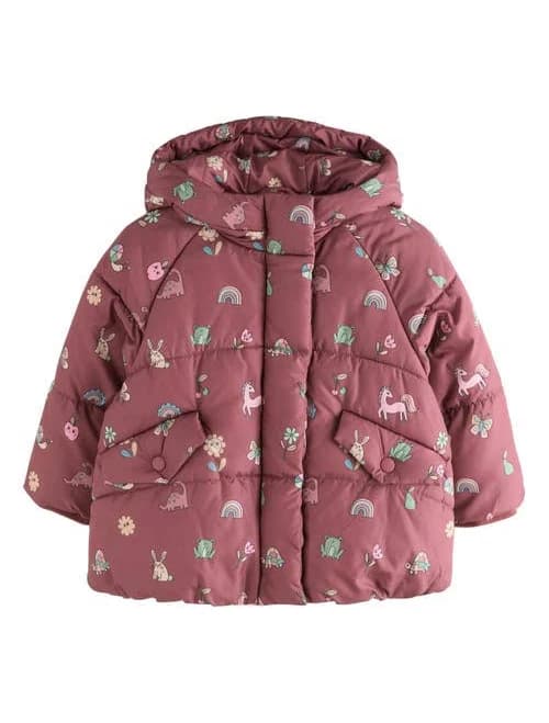 Next Kids' Faux Fur Hooded Puffer Jacket