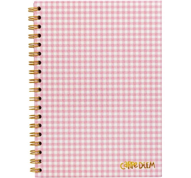 Ballerina Pink Check B5 Hardcover Notebook