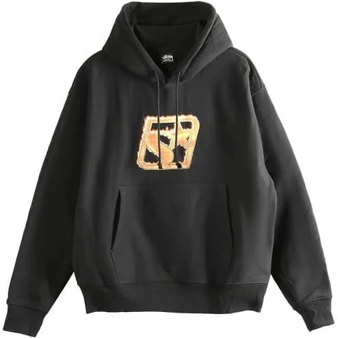 Stüssy - graphic-print hoodie - unisex - Cotton/Polyester - S - Black