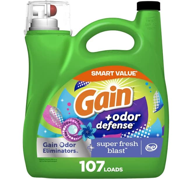 Gain Odor Defense Liquid Laundry Detergent Super Fresh Blast