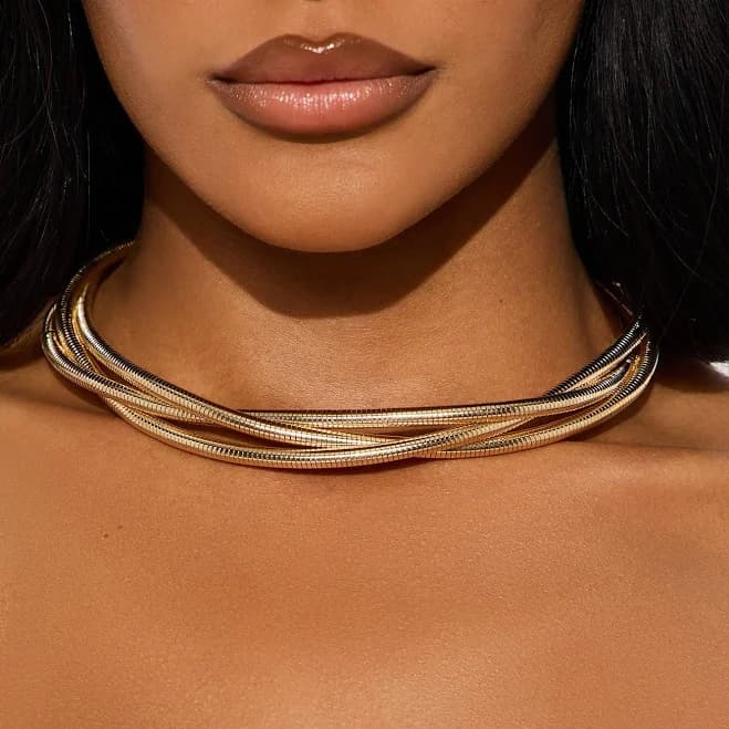 Fashion Nova Mallory Layered Choker Necklace