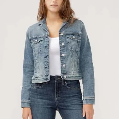 Silver Jeans Co. Women's Fitted Denim Trucker Jacket