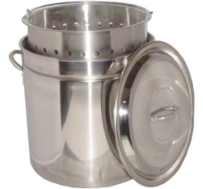 King Kooker KK36SR-36 qt. Stainless Steel Pot with Basket and Lid