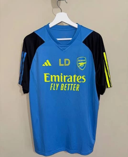 ARSENAL LONDON 2023 2024 TRAINING PRE MATCH BLUE ADIDAS JERSEY SHIRT L Size