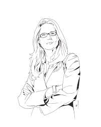 ink drawing of Stephanie March – Brandon Bird