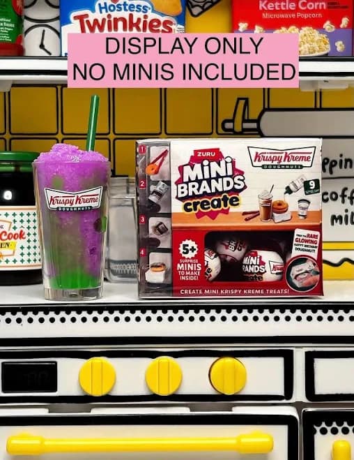 Mini Brands Create Krispy Kreme Set | Mini Brands Create | Miniature Display Box | Collectible Mini Food Toy | Dollhouse Kitchen Decor