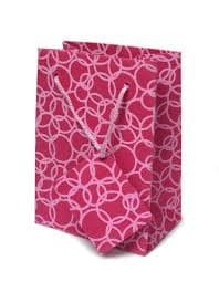 Set of 6 Recycled Cotton Gift Bags with Tag – Pink Circles | Arcadia Home