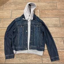 L Navy Blue Zip-Up Jacket Really comfortable fit &... | Depop