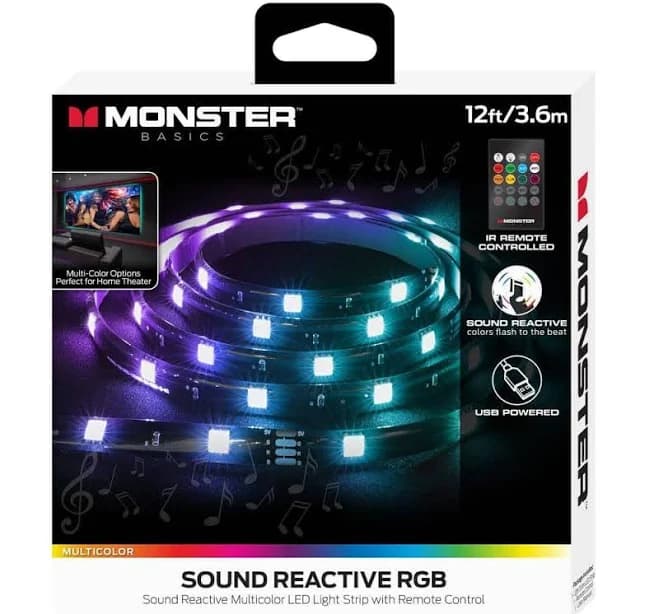 Monster 12ft LED Light Strip with Remote Control