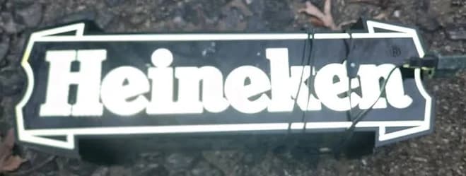 Heineken Logo Design Lighted Wall Hanging Beer Bar Sign 20 X 6.5 Works