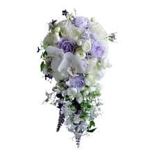 Amazon.com: Water Drop Style Bridal Bouquet European Wedding Artificial White Purple Flower Lavender Waterfalls Holding Flowers (Size1 White) : Home & Kitchen