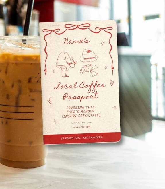 Coffee Journal - Coffee Passport - Editable Guide to Your City or Town Canva Template Gift