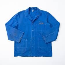Vintage 80s Blue French Chore Jacket Going by many... | Depop