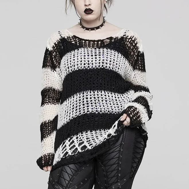 Grunge Gloom Striped Sweater
