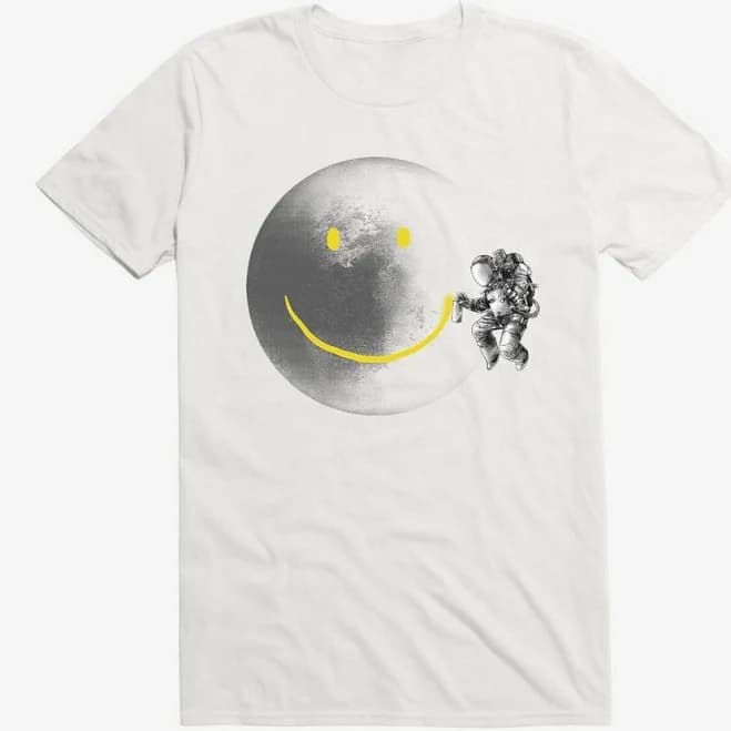 Make A Smile Astronaut Moon Graphic T-Shirt