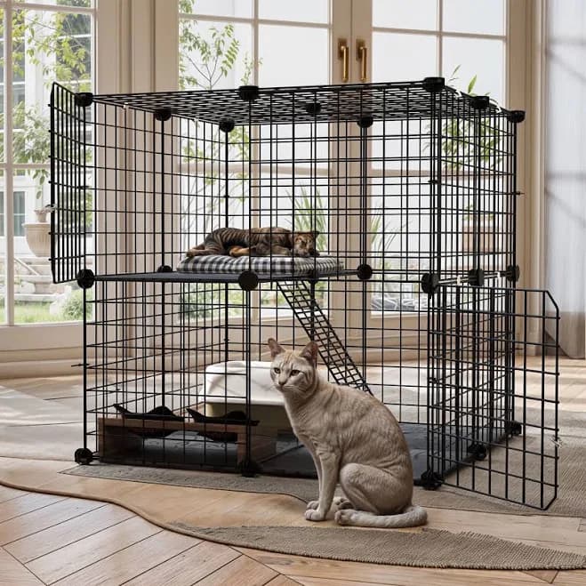 Uforic 2-Tier Cat Cage & Playpen