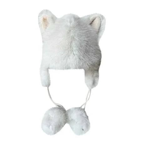 Women's Fuzzy Beanie with Earmuff