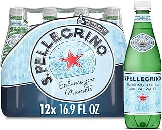 S.Pellegrino Sparkling Natural Mineral Water, Plastic Bottles, 16.9 Fl Oz (Pack of 12)
