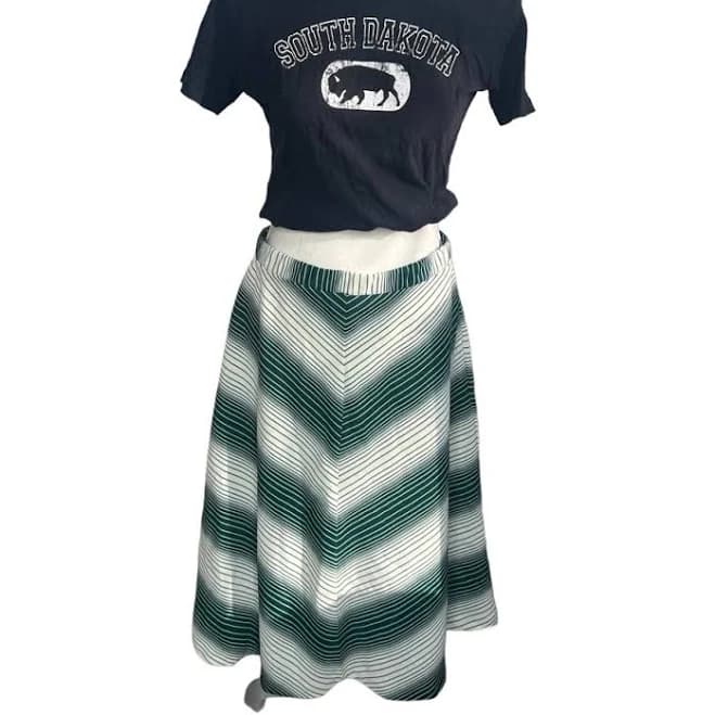 Vintage A-Line V Striped Skirt