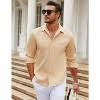 COOFANDY Men's Long Sleeve Wrinkle Free Shirt Casual Button Down Shirts Stretch Dress Shirt with Pocket Beige XXXL : Target