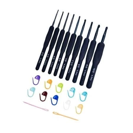 Blue Soft-Handled Crochet Hook Set